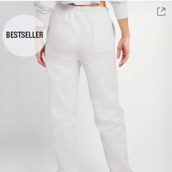 Women's Champion Boyfriend Reverse Weave White Sweatpants Sz Large NWT - Picture 5 of 8